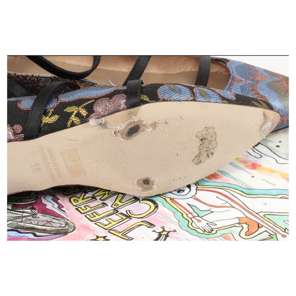 [SOLD]Anthropologie Brocade Ankle Strap City Flats - Picture 6 of 8